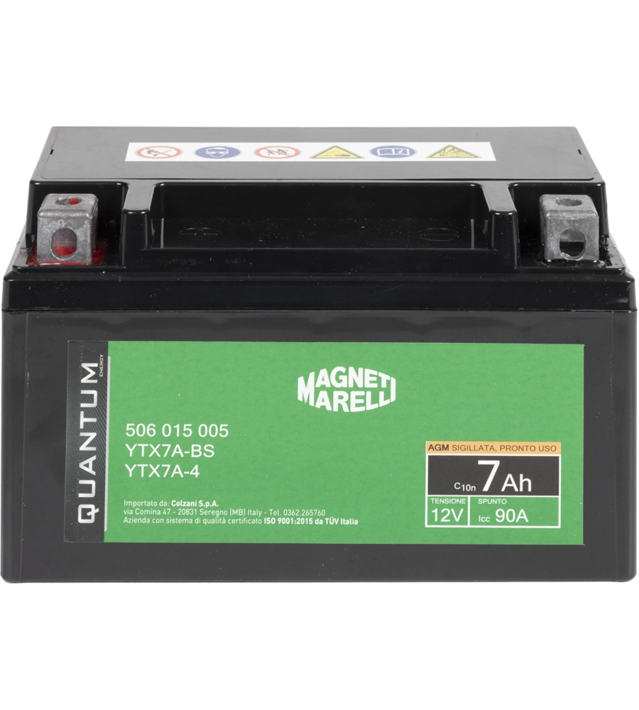 MAGNETI MARELLI BATTERIA MOTO E SCOOTER 7AH 12V 90A TECNOLOGIA AGM SIGILLATA POLO POSITIVO SINISTRO